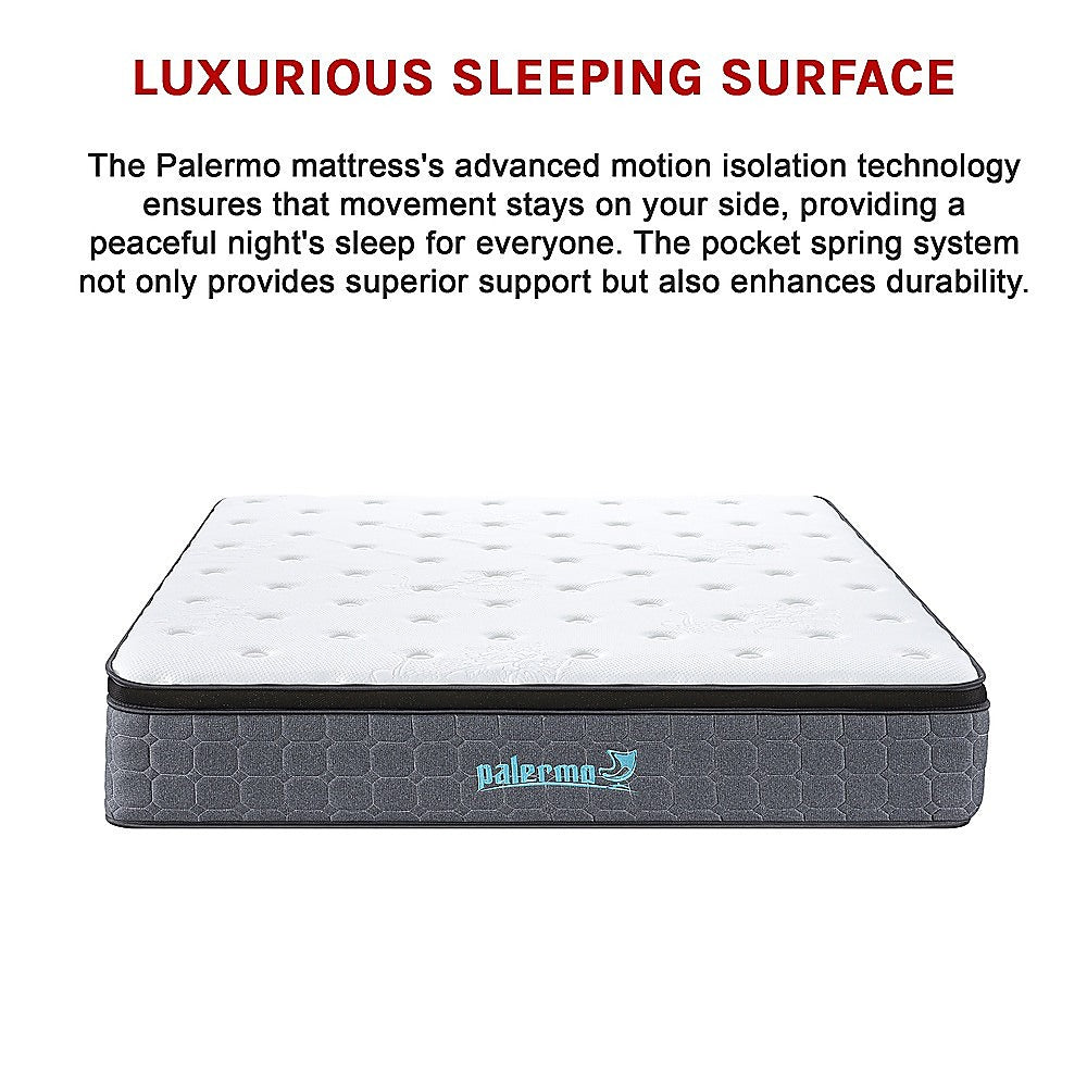 Euro top pocket spring mattress with CertiPUR-US foam, 33cm King