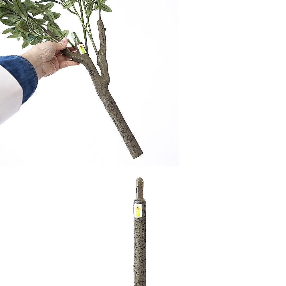 Artificial olive tree showing scale in home setting — Allure Home Collections