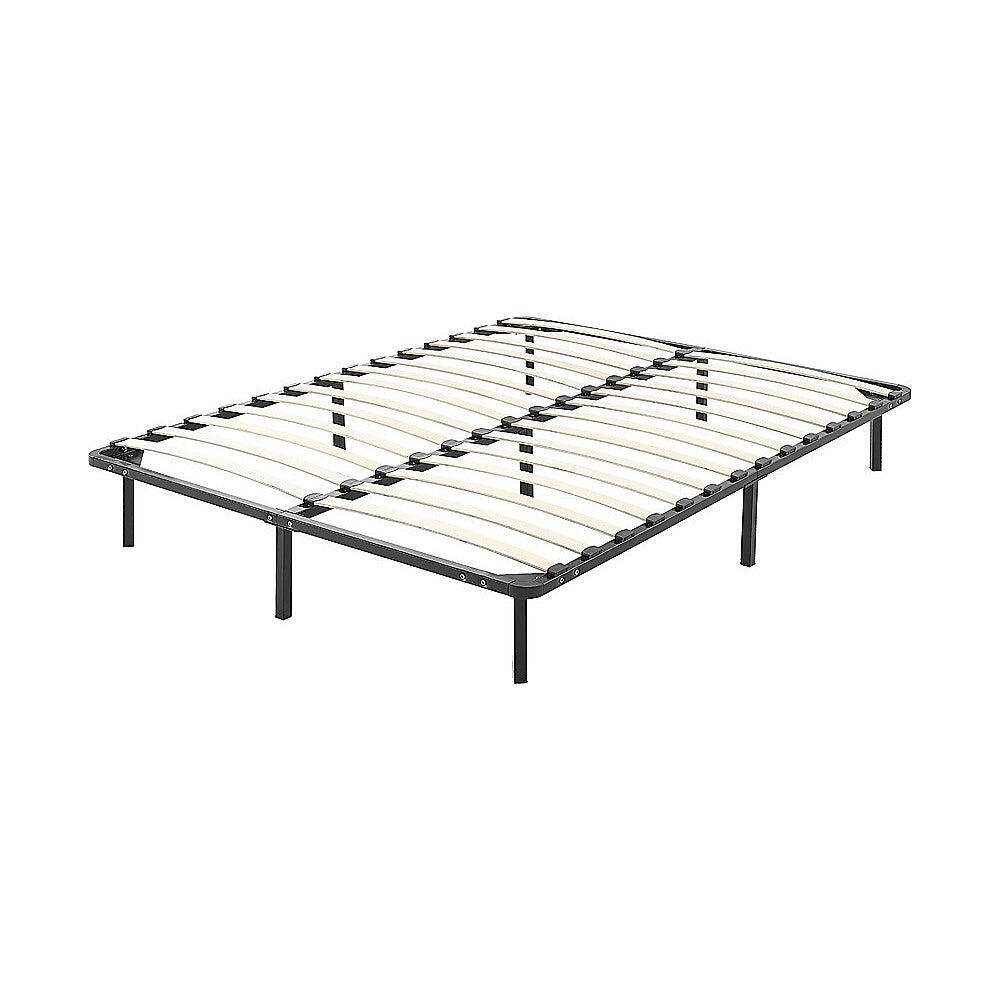 Double metal bed frame styled in contemporary bedroom — Allure Home Collections