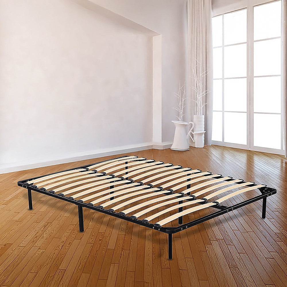 Allure queen metal bed frame side profile showing 30cm low-profile height — Allure Home Collections