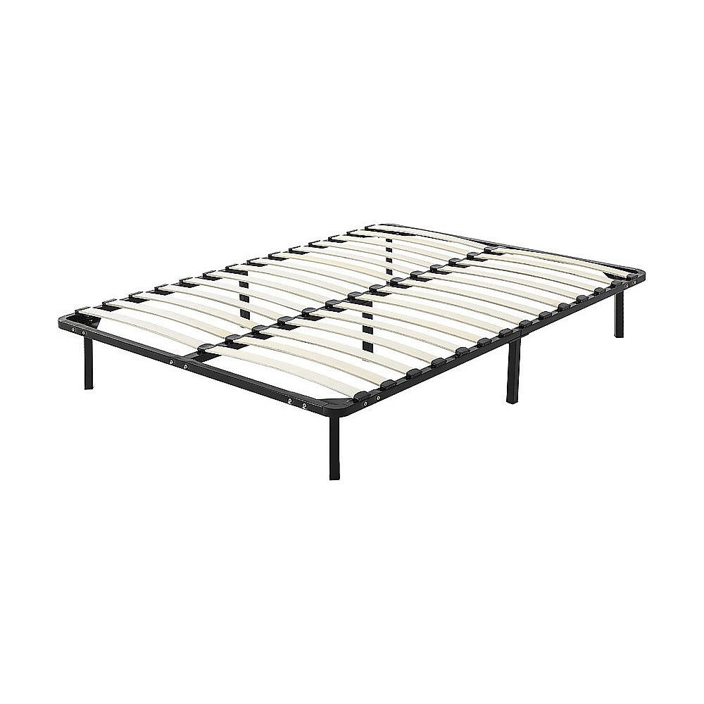 Allure queen metal bed frame styled in contemporary bedroom — Allure Home Collections