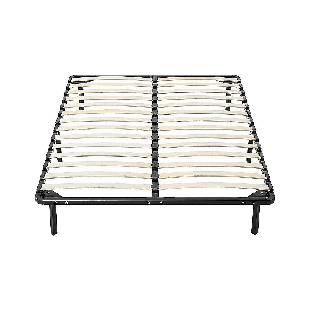 Allure queen metal bed frame showing 25cm leg and crossbar construction — Allure Home Collections