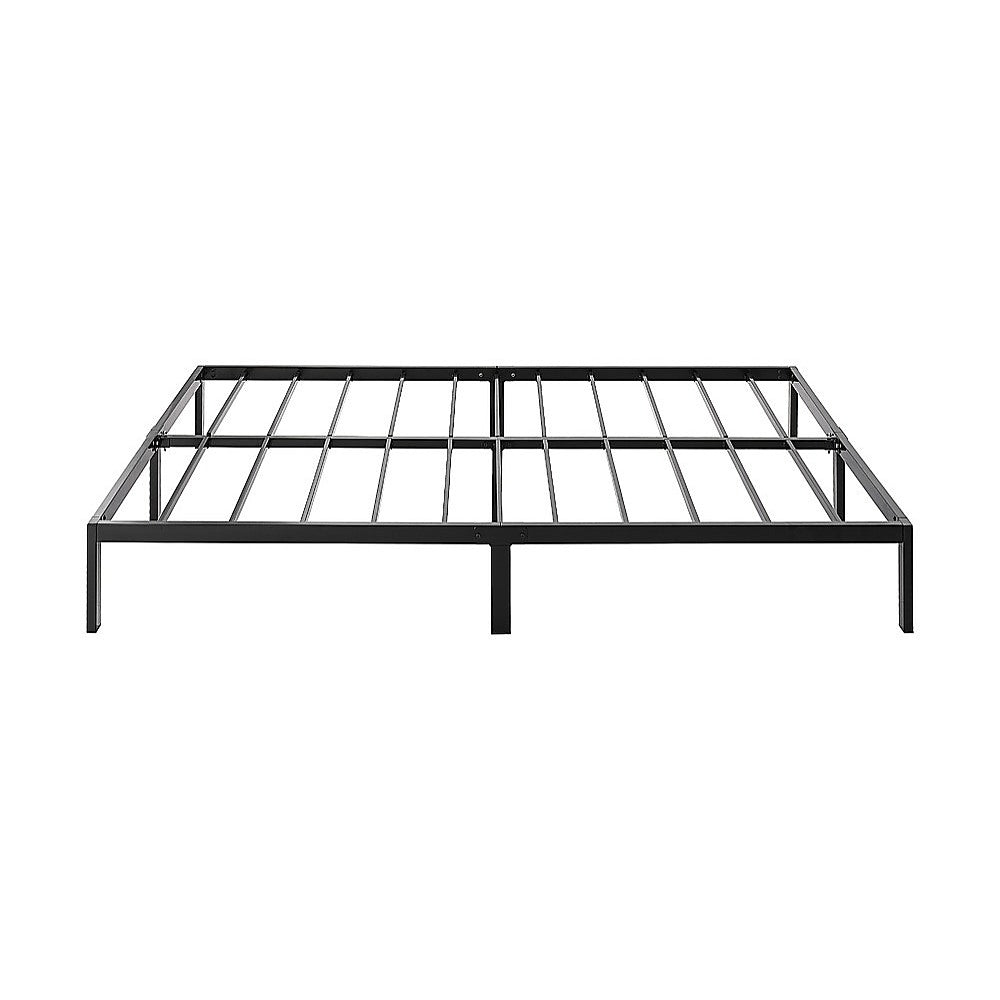 Double full metal bed frame side profile showing 29cm height — Allure Home Collections
