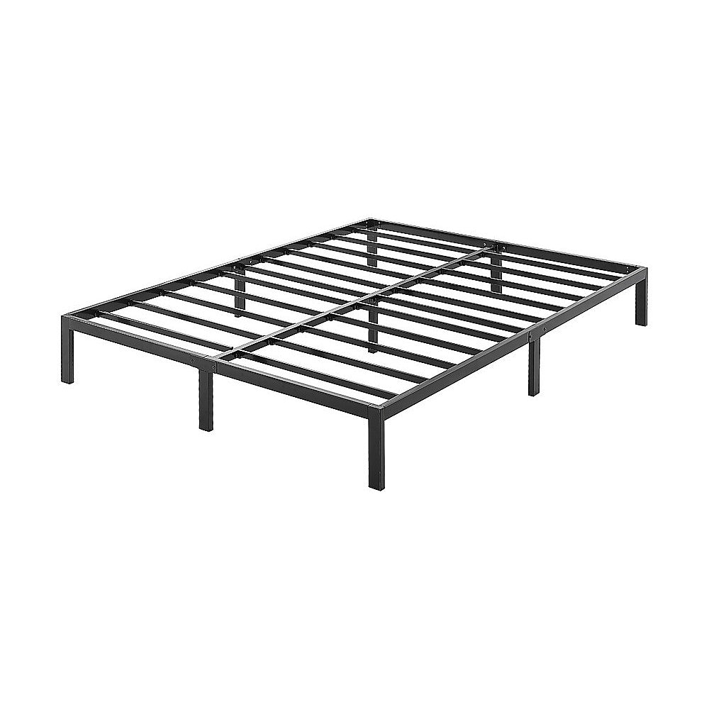 Double metal bed base styled in contemporary bedroom — Allure Home Collections