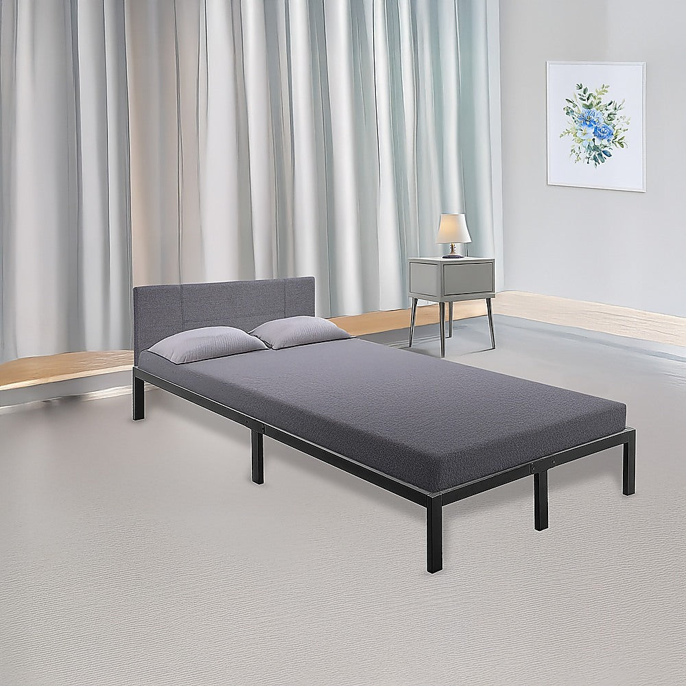 King single full metal bed frame side profile showing 29cm height — Allure Home Collections