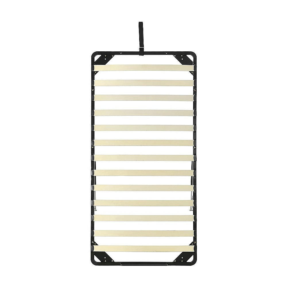 Single gas lift bed frame showing 300kg capacity steel construction — Allure Home Collections
