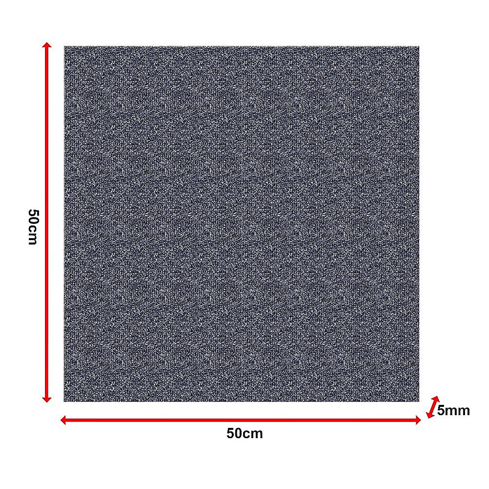 Zahara Carpet Tiles, 50 x 50cm, Blue, 20pcs