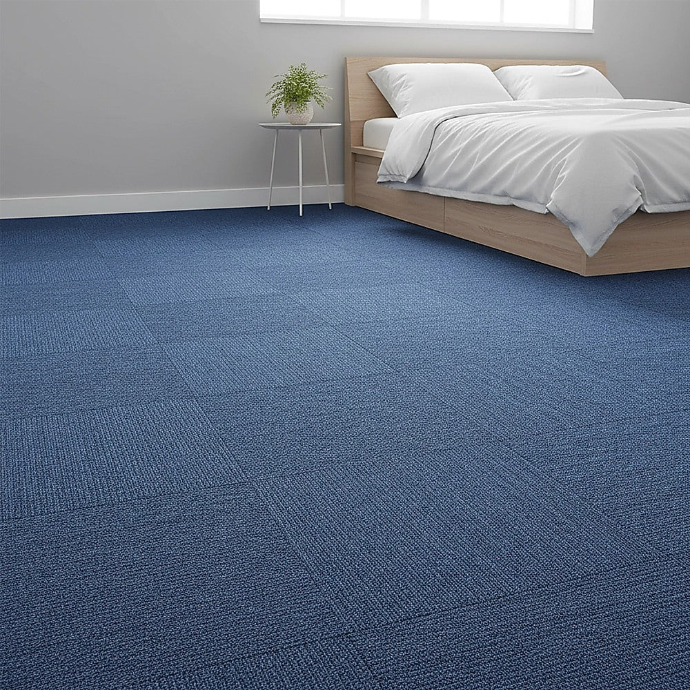 Zahara Carpet Tiles, 50 x 50cm, Blue, 20pcs