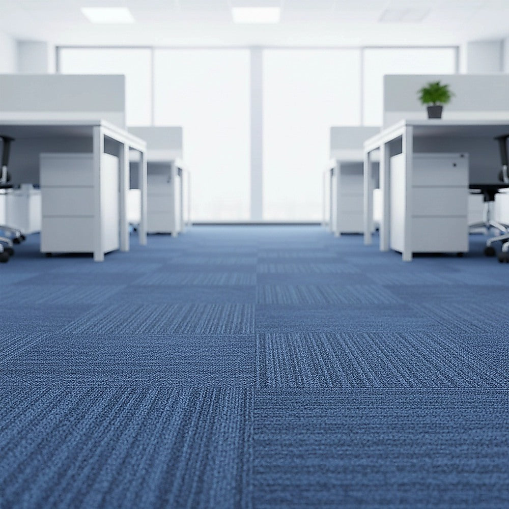 Zahara Carpet Tiles, 50 x 50cm, Blue, 20pcs