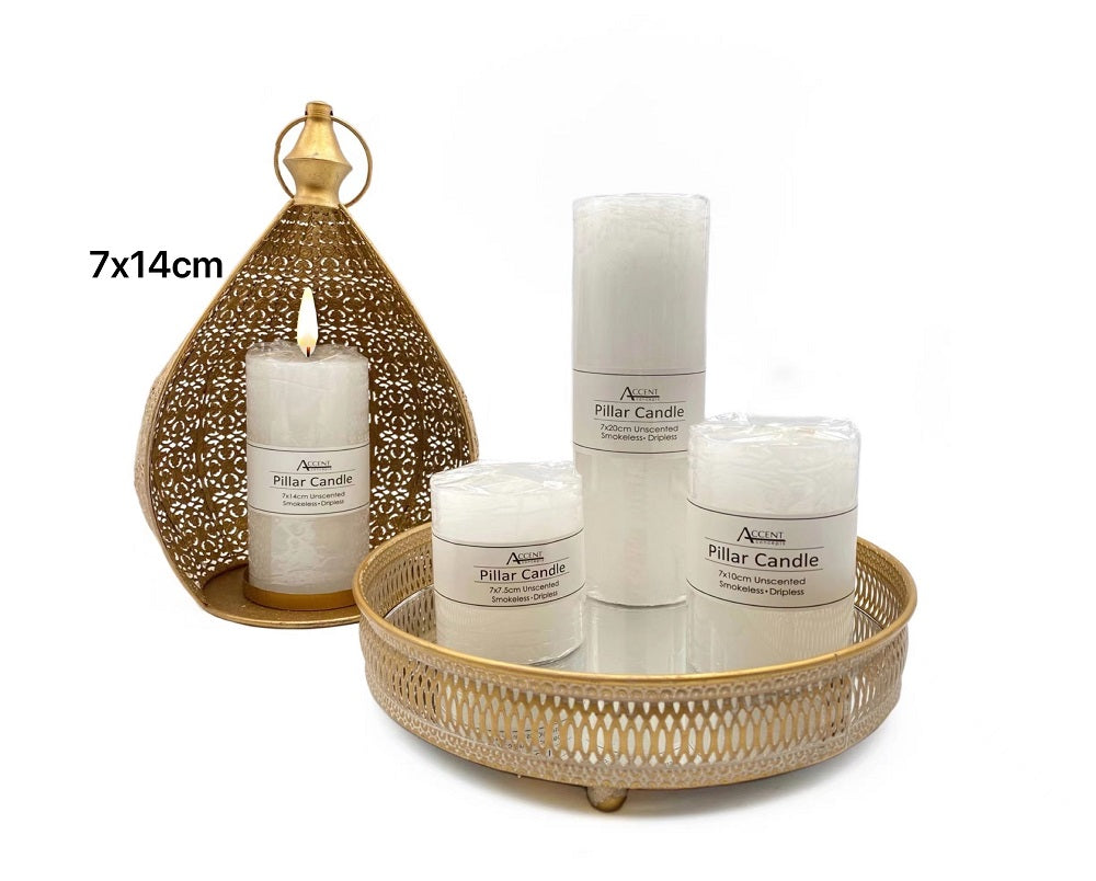 Penneshaw 24pcs set unscented white wax pillar candles for home and event styling