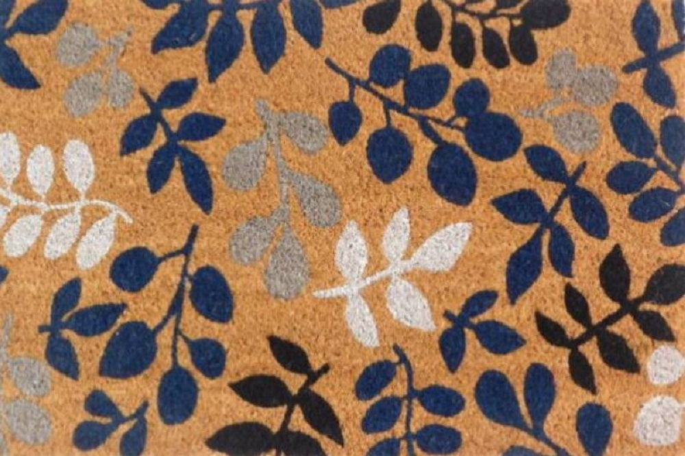 Leaves design coir door mat