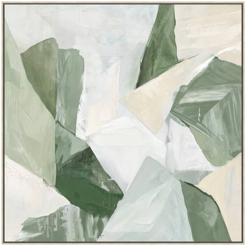 Mallow abstract wall art panel, 80 cm square multi colour painted artwork on MDF timber