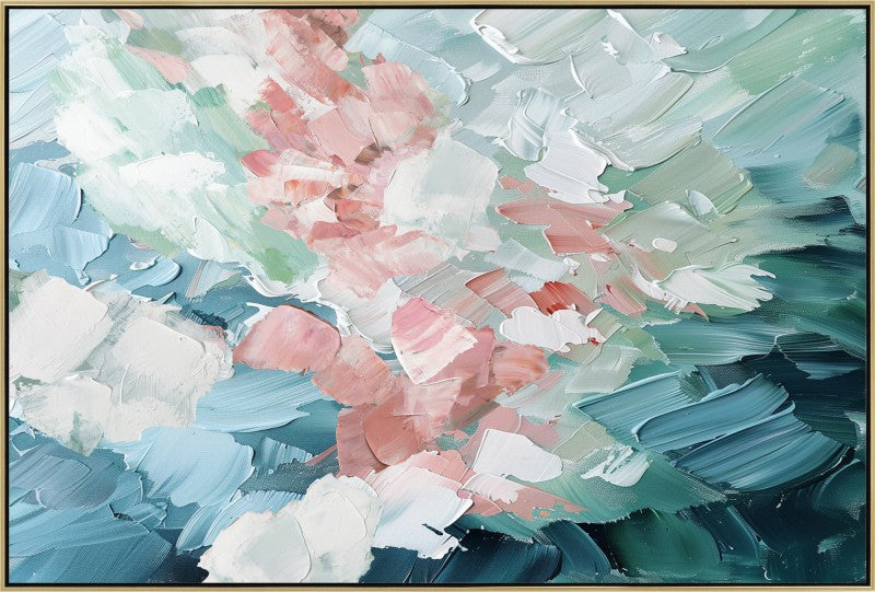 Dreaming Escape multi coloured framed wall art, 120 x 80 cm landscape panel in an MDF frame