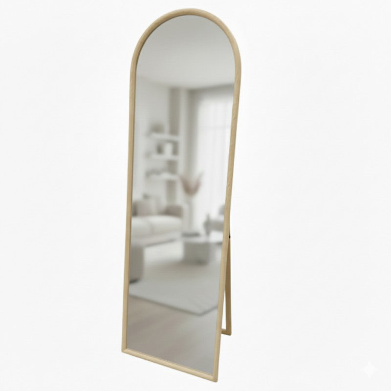 Aireys Inlet travertine look full length floor mirror against a living room wall