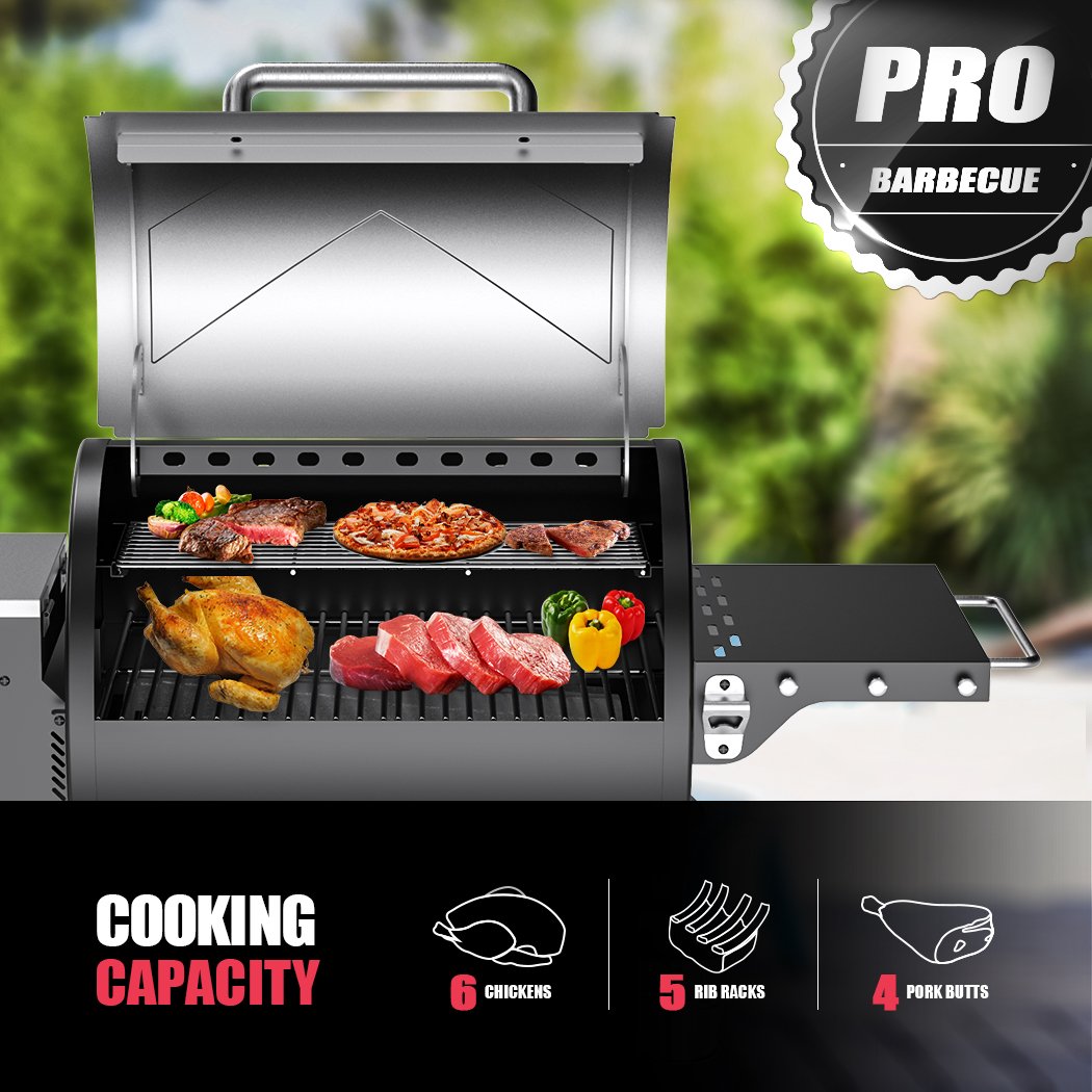 Asmoke AS500N 2 Wood Pellet Grill 8 in 1 in Silver