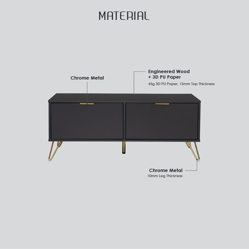 Volos Modern Gold and Black Coffee Table