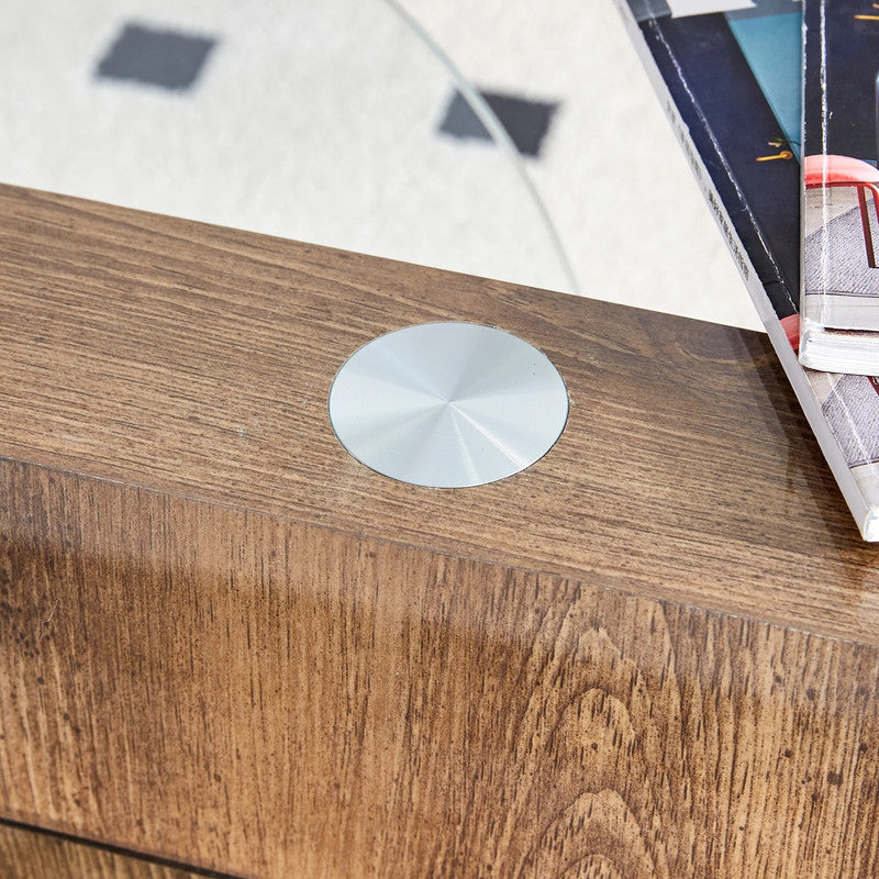 Strathewen Round Coffee Table, Glass and Timber