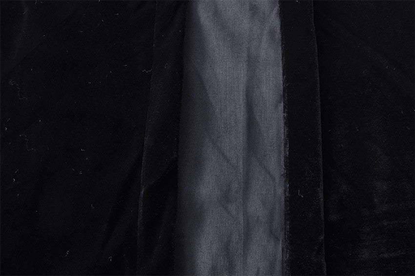 Black Velvet Curtains with Blockout Lining — Pair 620 x 270cm with 4m Blockout — Allure Home Collections