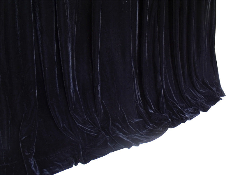 Luxurious Thick 4-Way Stretch Velvet Blockout Curtains — Black Pair 580 x 270cm — Allure Home Collections