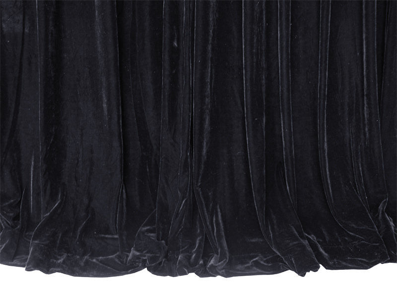 Luxurious Thick 4-Way Stretch Velvet Blockout Curtains — Black Pair 580 x 270cm — Allure Home Collections