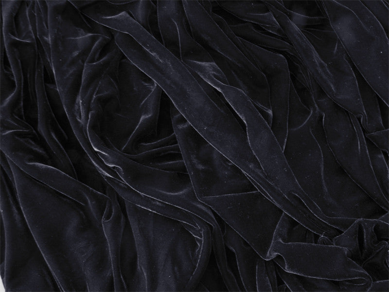 Luxurious Thick 4-Way Stretch Velvet Blockout Curtains — Black Pair 580 x 270cm — Allure Home Collections