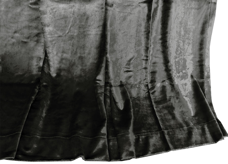 Plush Grey Warp-Knitted Velvet Curtains — Pair 540 x 270cm with Hooks — Allure Home Collections