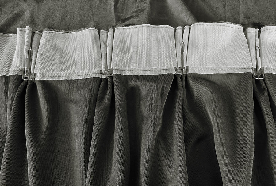 Plush Grey Warp-Knitted Velvet Curtains — Pair 540 x 270cm with Hooks — Allure Home Collections