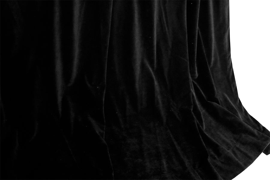 Thick Faux Mink Velvet Blockout Curtains — Black Pair 540 x 230cm — Allure Home Collections