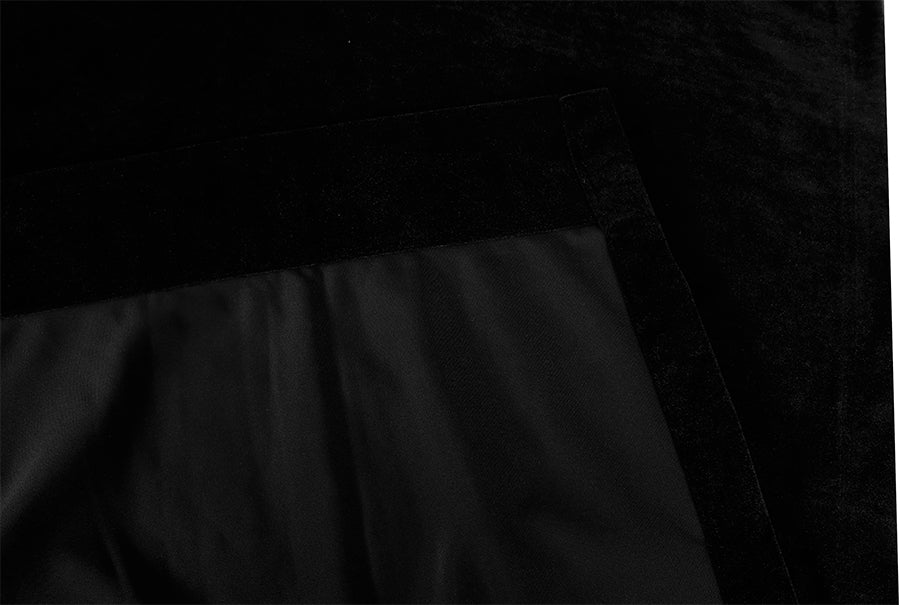 Thick Faux Mink Velvet Blockout Curtains — Black Pair 540 x 230cm — Allure Home Collections