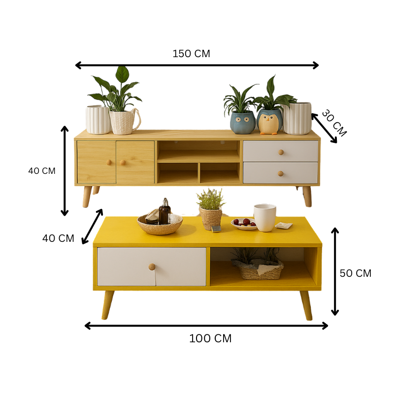 Mowbray 150cm TV Stand and Coffee Table Set, Wenge