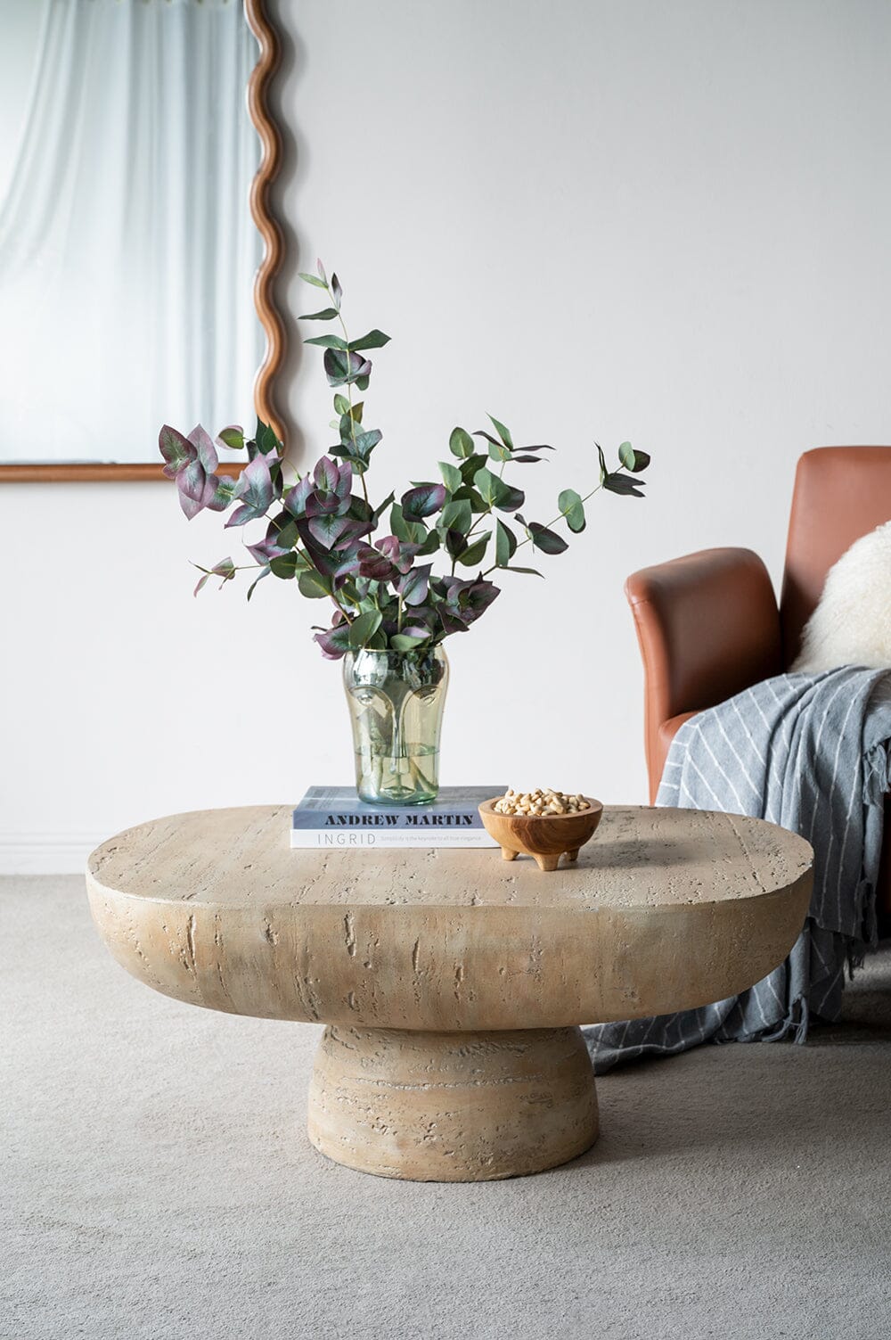 Logan Oval Cement Coffee Table