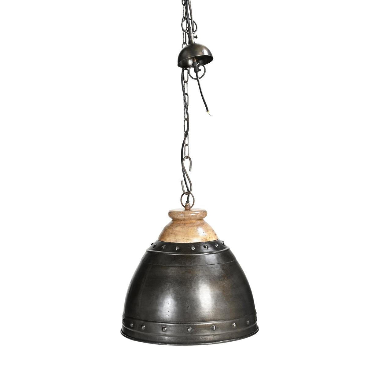 Washed Iron and Wood Minimalist Lampshade
