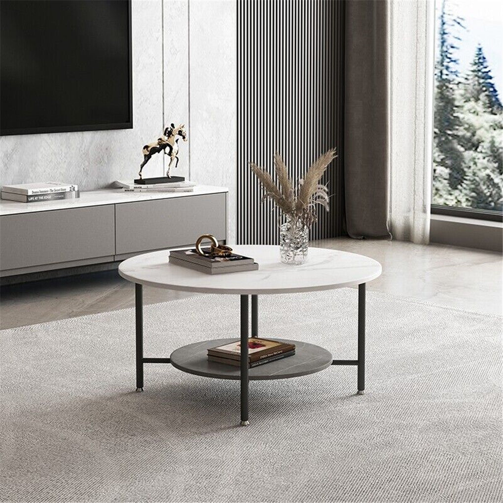 Nutfield Round Coffee Table, White