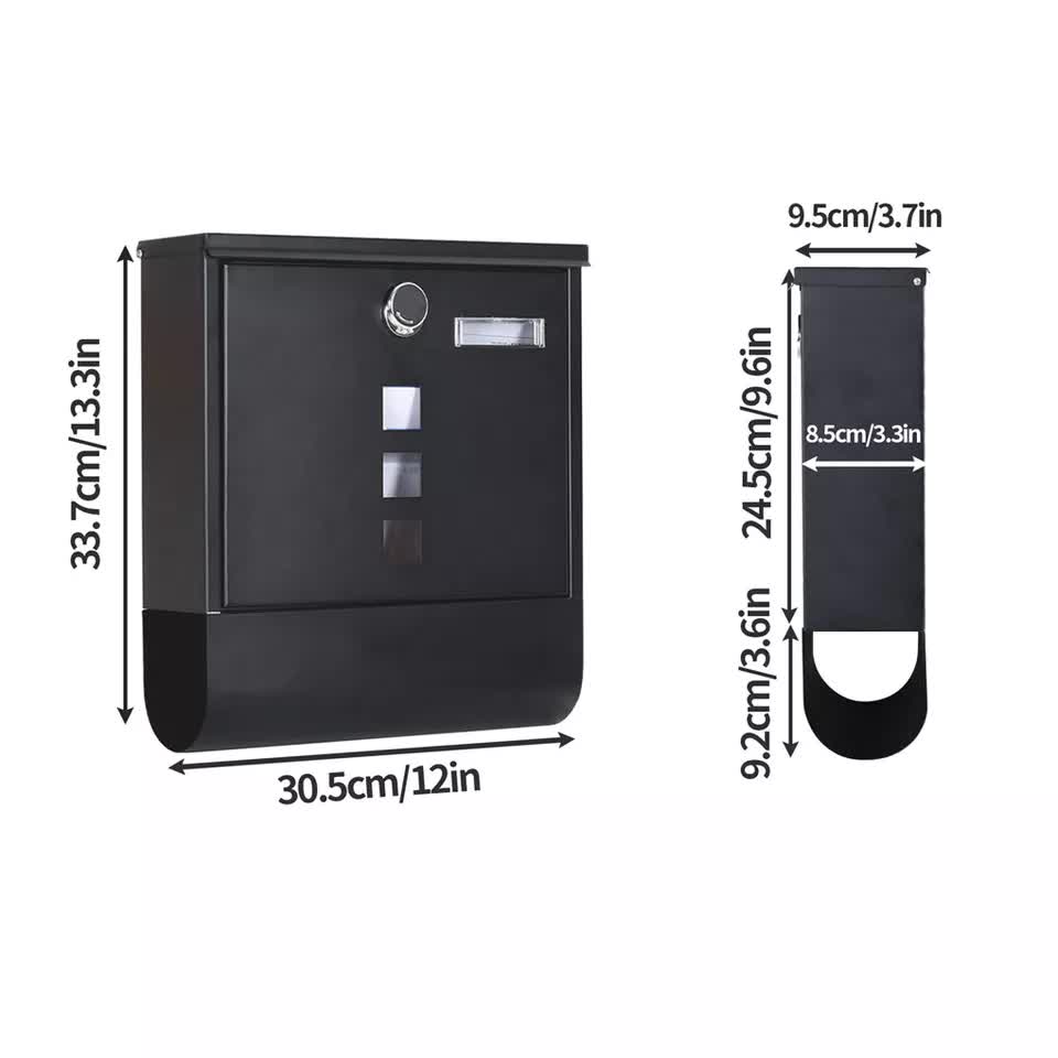 Wall mounted mailbox dimensions