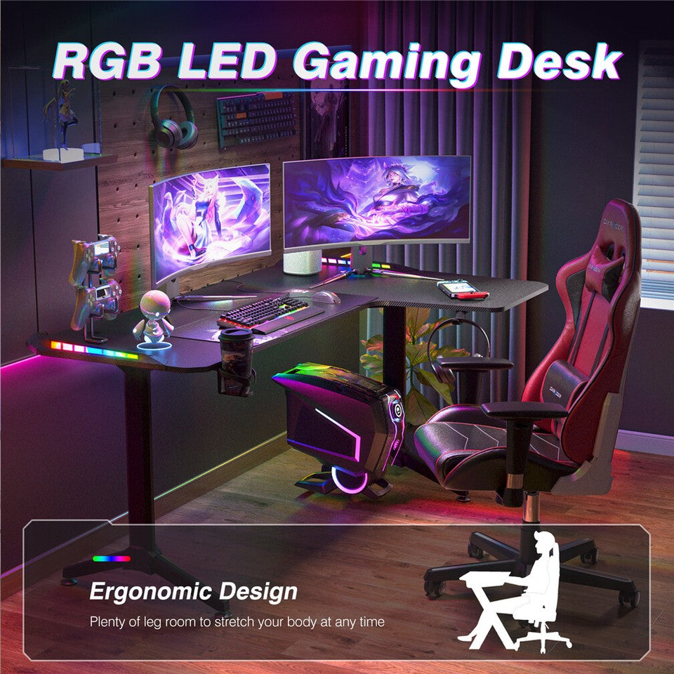 Fisher Gaming Desk, Black 160cm view 6
