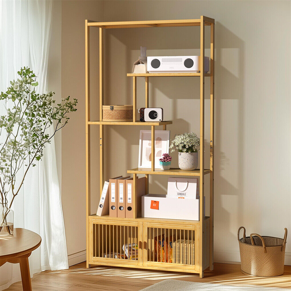 College Park 6 Tier Bookshelf, Natural
