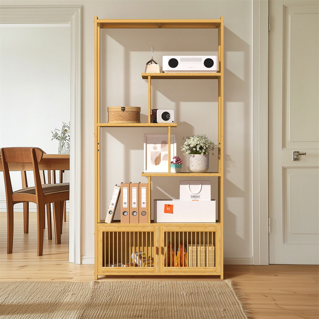 College Park 6 Tier Bookshelf, Natural