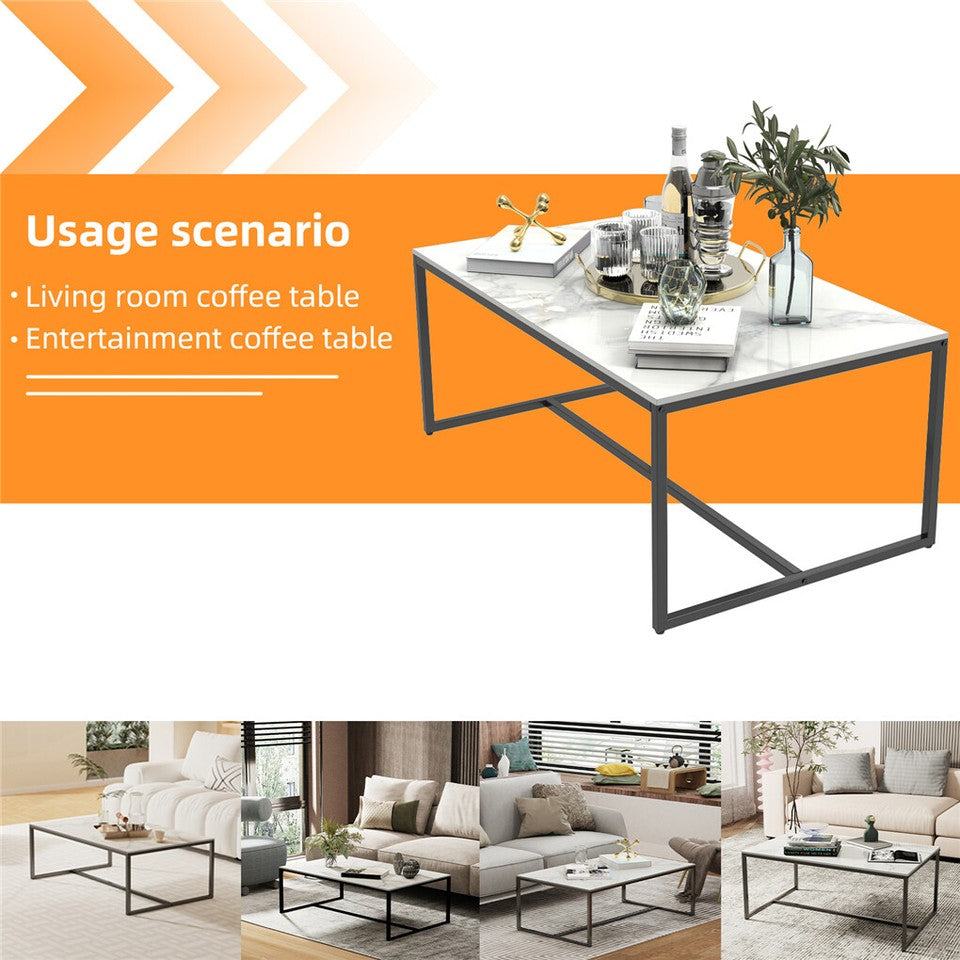 Doreen Marble Coffee Table, White