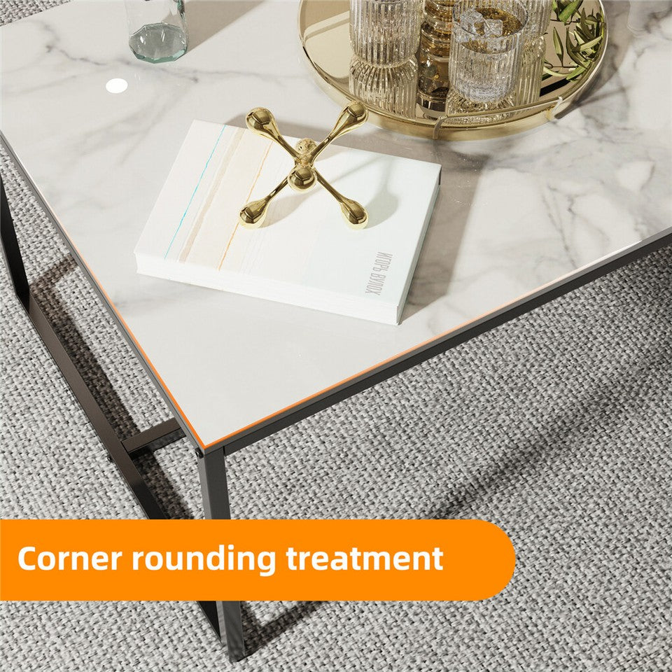 Doreen Marble Coffee Table, White