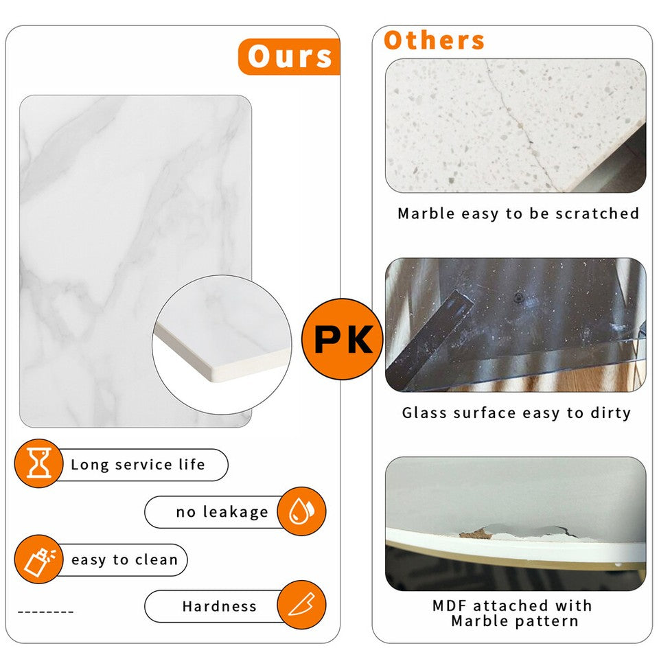 Doreen Marble Coffee Table, White
