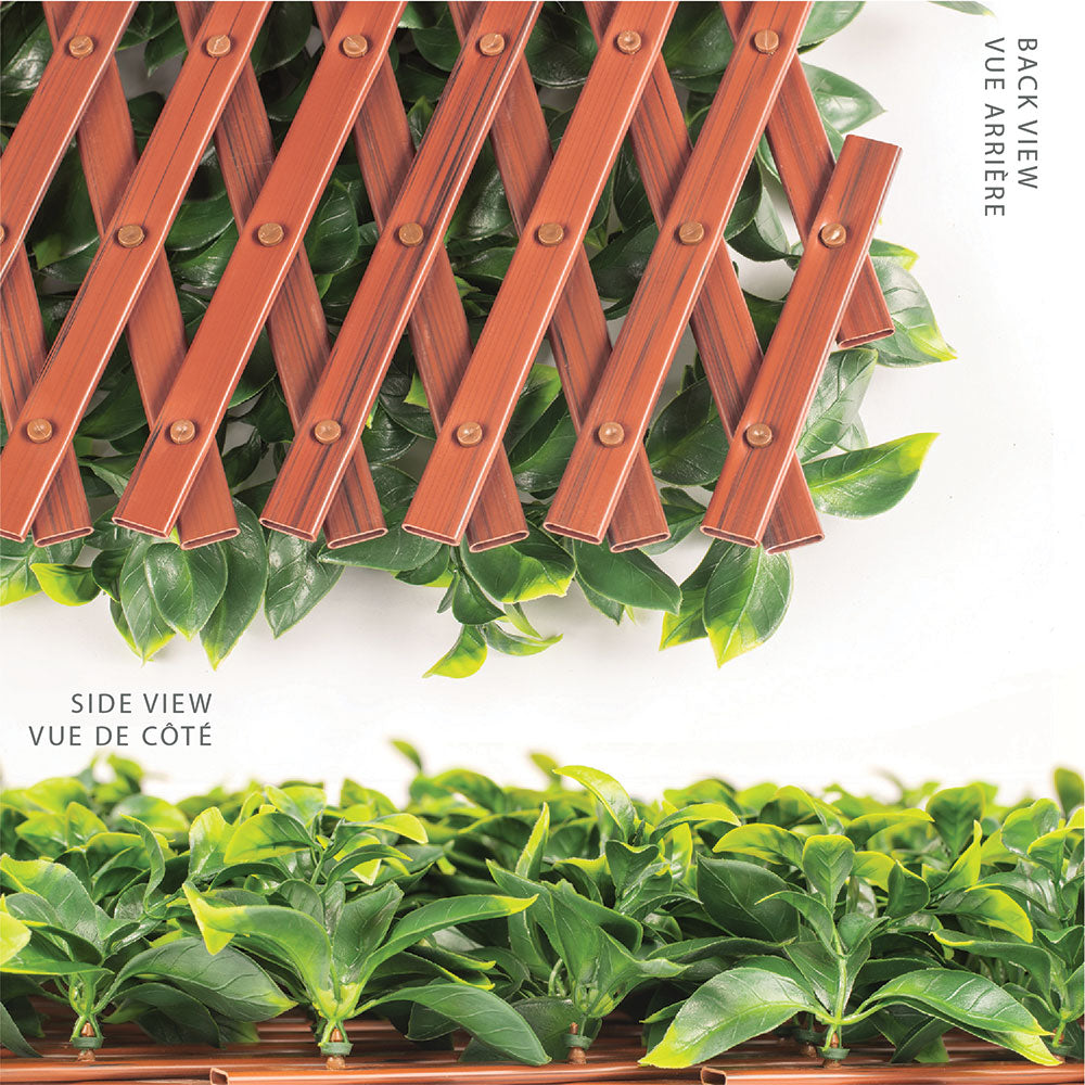 Jasmine artificial hedge screen installed on fence for outdoor privacy — Allure Home Collections