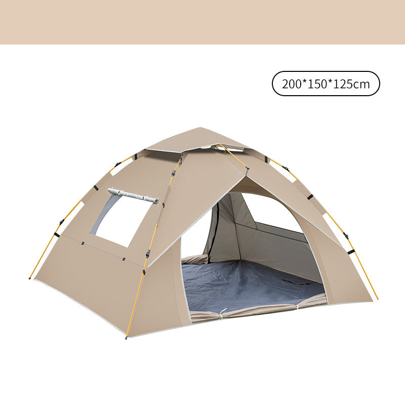 Calafate khaki two person camping tent pitched outdoors