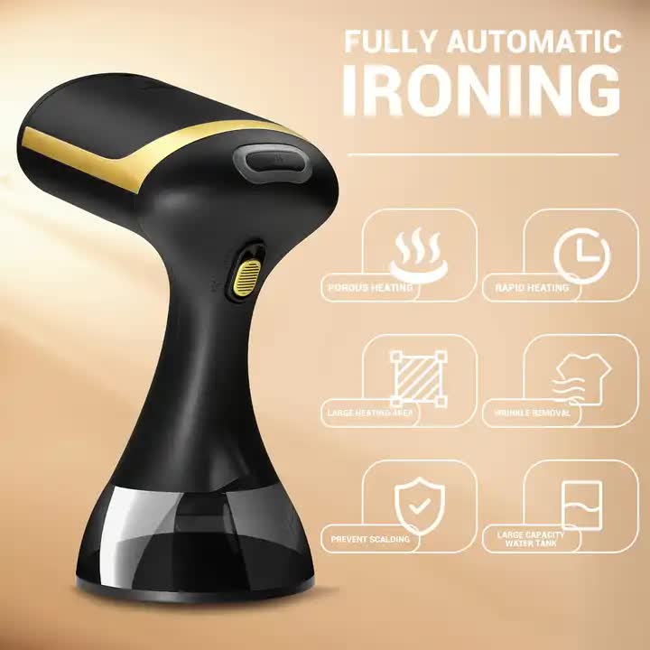 Gaucin black mini handheld garment steamer