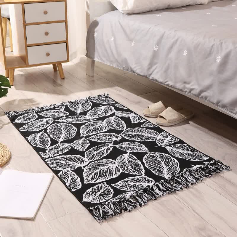 Handwoven Cotton Tassel Floor Rug - 60x90cm