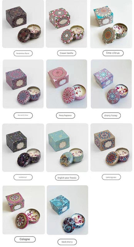 Small Scented Candle Set - 4 Soy Wax Candles, Travel Candle Set (White Musk)