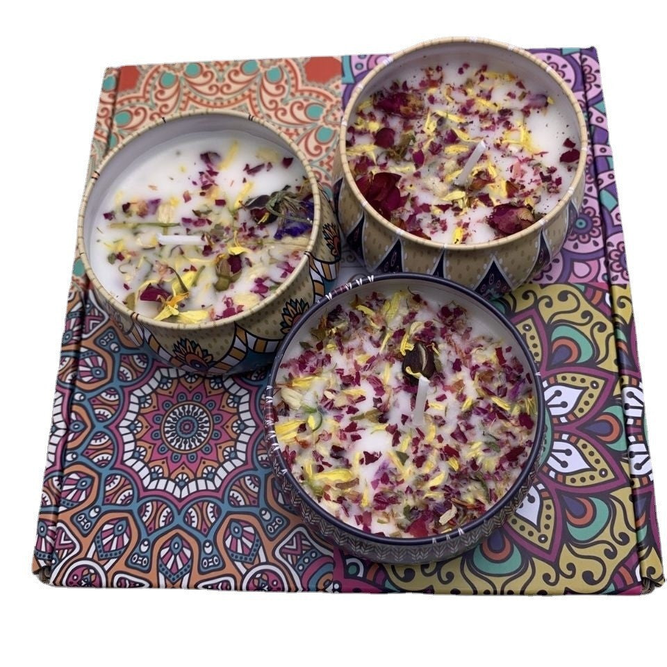 Small Scented Candle Set - 4 Soy Wax Candles, Travel Candle Set (Osmanthus)
