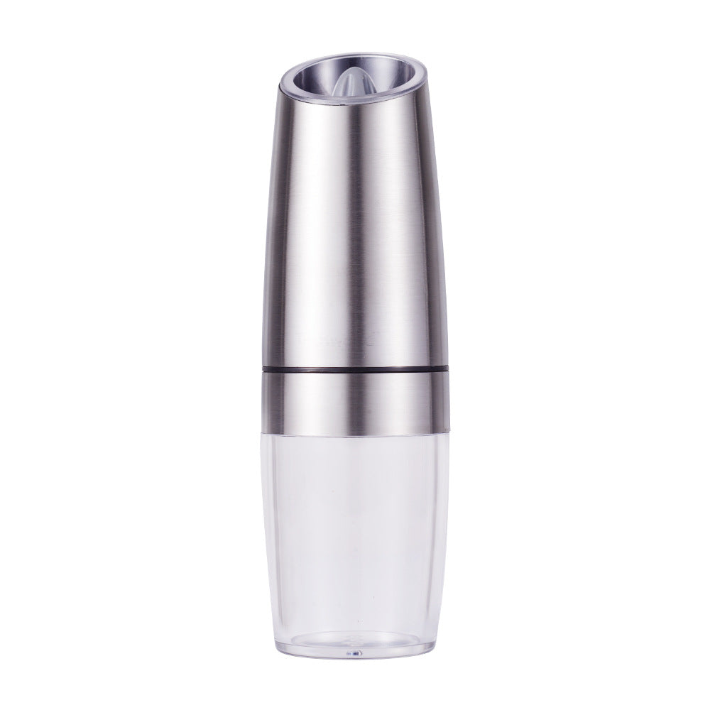 Enna electric gravity salt and pepper grinder set in silver with LED light