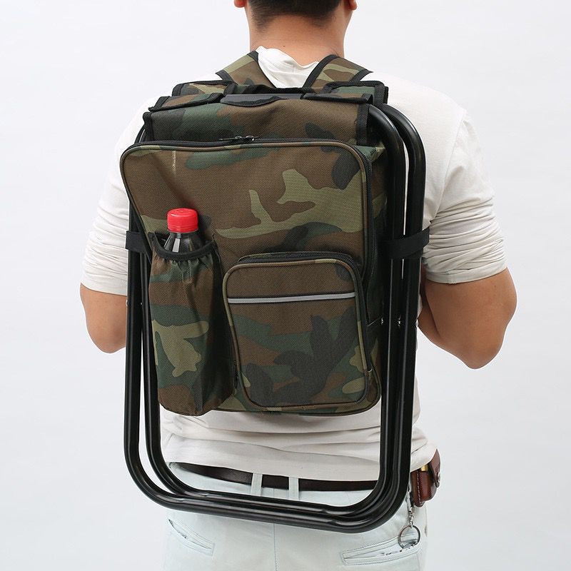 Insulated Cooler Backpack Chair - Foldable Stool for Picnics & BBQ