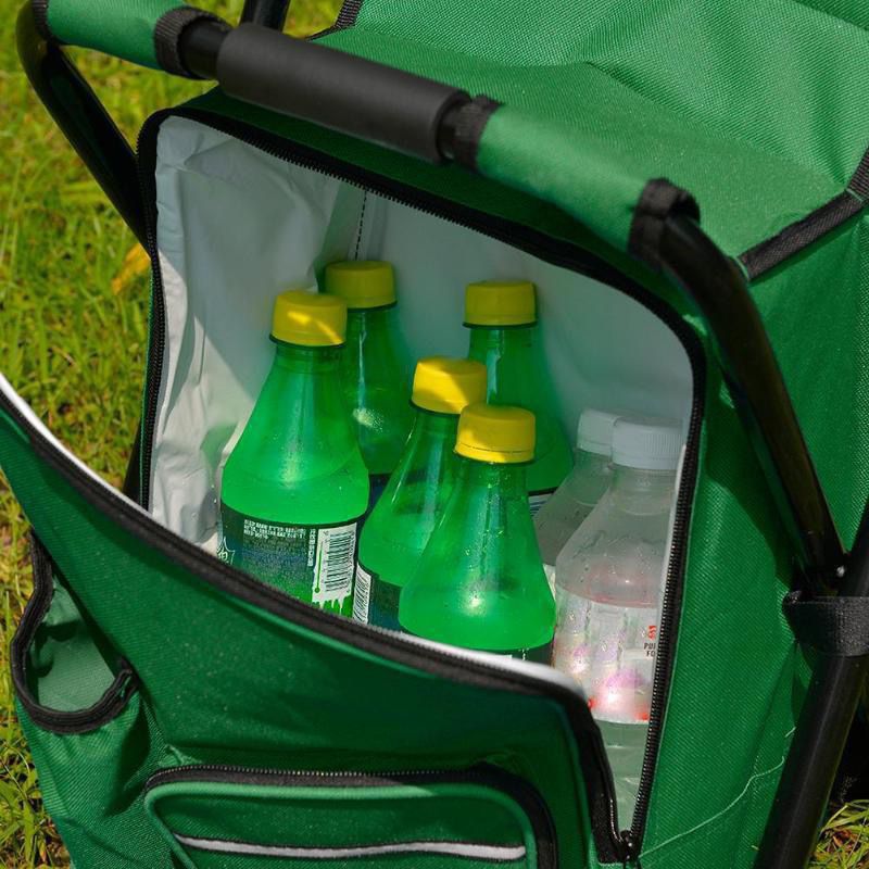 Insulated Cooler Backpack Chair - Foldable Stool for Picnics & BBQ