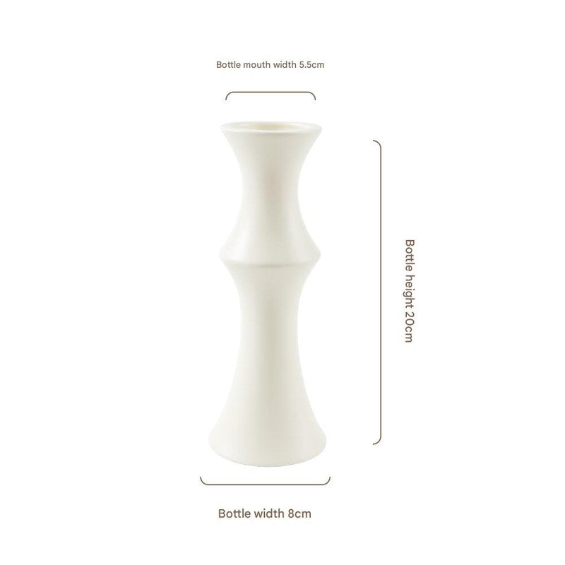 Matte white ceramic bamboo style vase